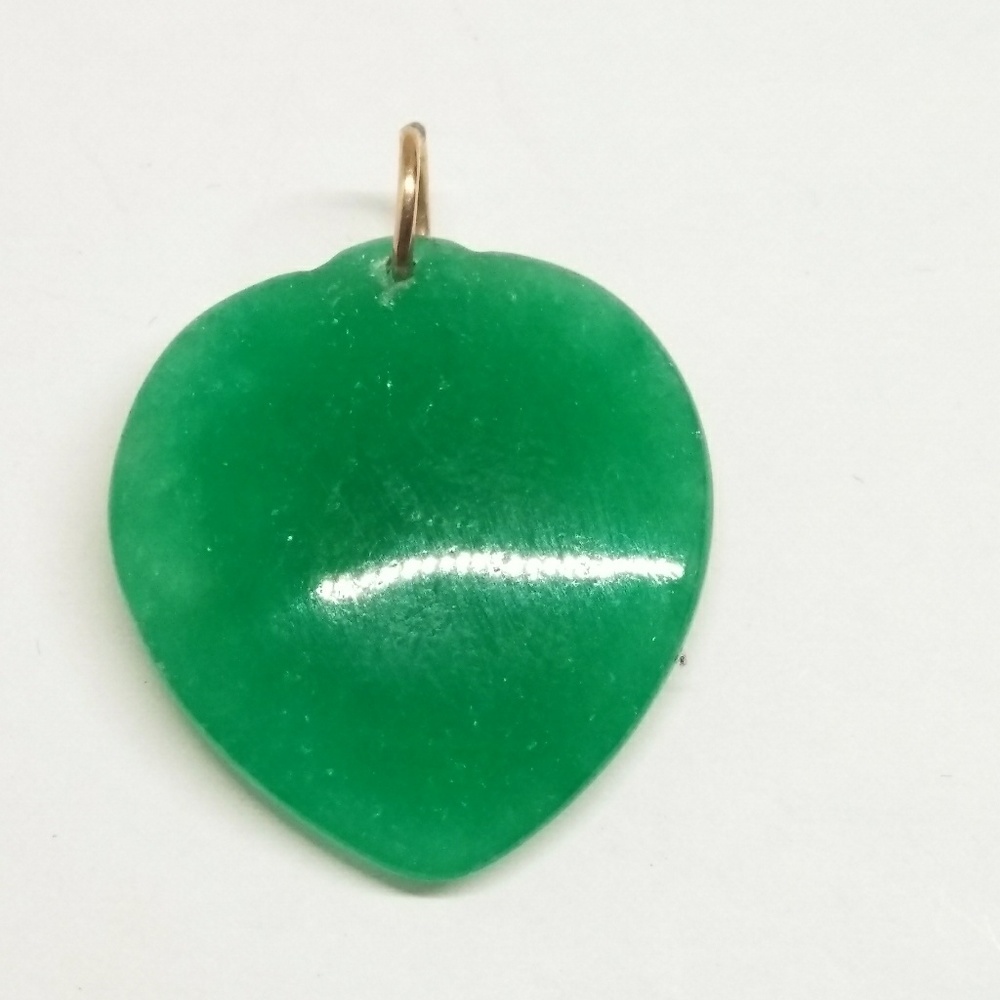 Green jadeite lucky heart pendant